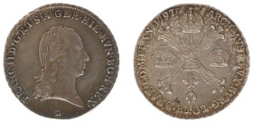 Austria - Empire - Leopold II (1790-1792) - ¼ Kronentaler 1797-B (KM60, Her.526, ANK102) - XF, attractive patina