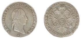 Austria - Empire - Franz II (1792-1835) - 3 Kreuzer 1829-A (KM2119, ANK28, Her.994) - Obv: Laureate head right / Rev: Crowned double headed imperial e...