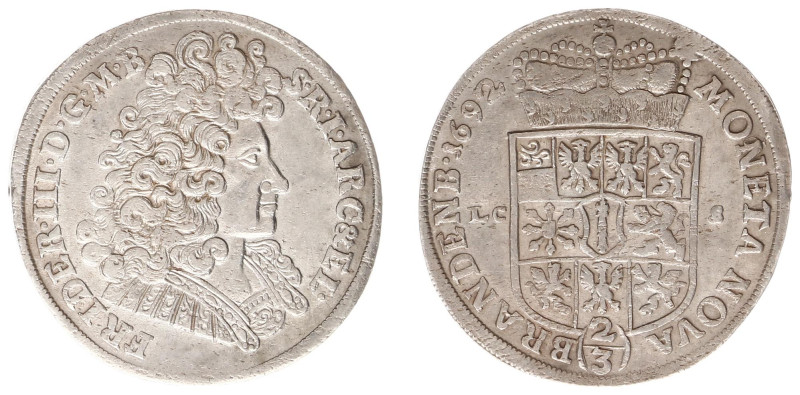 Deutschland - Staaten - Brandenburg - Friedrich III (1688-1701) - 2/3 Taler 1692...