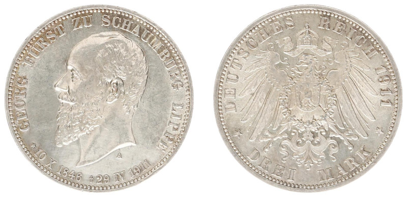 Deutschland - Reich - Schaumburg-Lippe - Adolf Georg (1860-1893) - 3 Mark 1911-A...