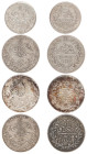 Egypt - Ottoman Empire - Abdul Hamid II (1876-1909) - Lot with 4 silver coins, all Misr mint: 1 Qirsh AH1293/33H (KM292; OS 34-MS-G13-33) and 2 Qirsh ...