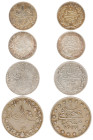 Egypt - Ottoman Empire - Muhammad V (1909-1918) - Lot with 4 coins, all Misr mint: 1 Qirsh AH1327/2H & AH1327/3H (KM305); 1 Qirsh AH1327/4H (KM306) an...