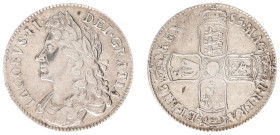 England - House of Stuart, Commonwealth and Orange (1603-1714) - James II (1685-1688) - Halfcrown 1685 - Primo (KM452, S.3408) - Obv: First laureate a...