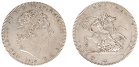 England - House of Hanover (1714-1901) - George III (1760-1820) - Crown 1818 - LVIII (KM675, S.3787) - Obv: Laureate head right / Rev: St. George slay...