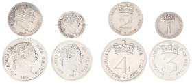 England - House of Hanover (1714-1901) - George III (1760-1820) - Maundy Set 1817 (KM MDS63, S.3792) - Penny, Twopence, Threepence and Fourpence - avg...