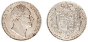 England - House of Hanover (1714-1901) - William IV (1830-1837) - Halfcrown 1834 (KM714.2, S.3834) - Obv: Bare head right, WW script / Rev: Crowned an...