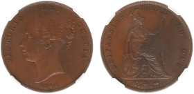 England - House of Hanover (1714-1901) - Victoria (1837-1901) - Penny 1841 - no colon (KM739, S.3948) - Obv: Young head left / Rev: Britannia seated r...