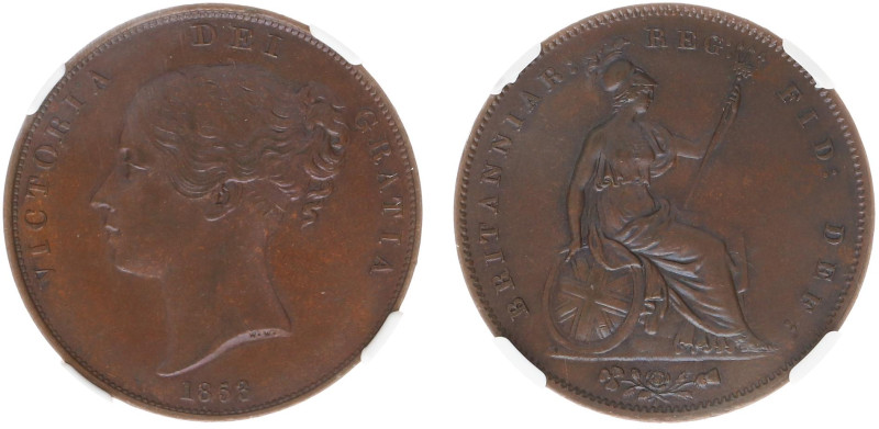 England - House of Hanover (1714-1901) - Victoria (1837-1901) - Penny 1853 - orn...