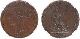 England - House of Hanover (1714-1901) - Victoria (1837-1901) - Penny 1853 - ornamental trident (KM739, S.3948) - Obv: Young head left / Rev: Britanni...