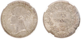 England - House of Hanover (1714-1901) - Victoria (1837-1901) - Sixpence 1871 - die number 46 (KM751.1, S.3910) - Obv: Young head left / Rev: Crowned ...