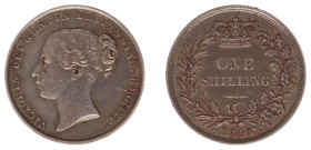 England - House of Hanover (1714-1901) - Victoria (1837-1901) - Shilling 1846 (KM734.1, S.3904) - Obv: Second head left / Rev: Crowned value within wr...