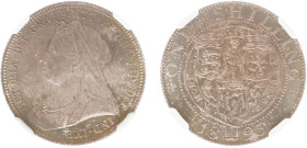 England - House of Hanover (1714-1901) - Victoria (1837-1901) - Shilling 1893 (KM780, S.3940) - Obv: Old veiled bust left / Rev: Three shields within ...