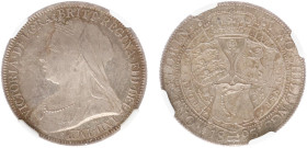 England - House of Hanover (1714-1901) - Victoria (1837-1901) - Florin 1893 (KM781, S.3939) - Obv: Old veiled bust left / Rev: 3 crowned shields withi...