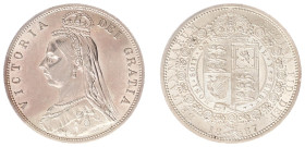 England - House of Hanover (1714-1901) - Victoria (1837-1901) - Halfcrown 1887 (KM764, S.3924) - Obv: Jubilee bust left / Rev: Crowned arms within ord...