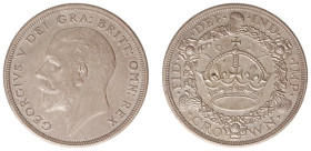 England - House of Windsor (1910- ) - George V (1910-1936) - Crown 1927 (KM836, S.4036) - Obv: Bare head left / Rev: Crown within wreath - Proof only ...