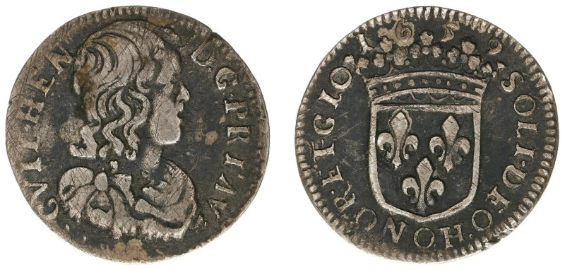 France - Orange - William Henry (1650-1702) - Douzième d'écu 1659 (V/vdW 117 Ba ...