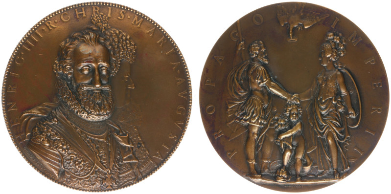 France - Medals, Tokens & Jetons - 1605 (later work) - Medal 'Henri IV et Marie ...