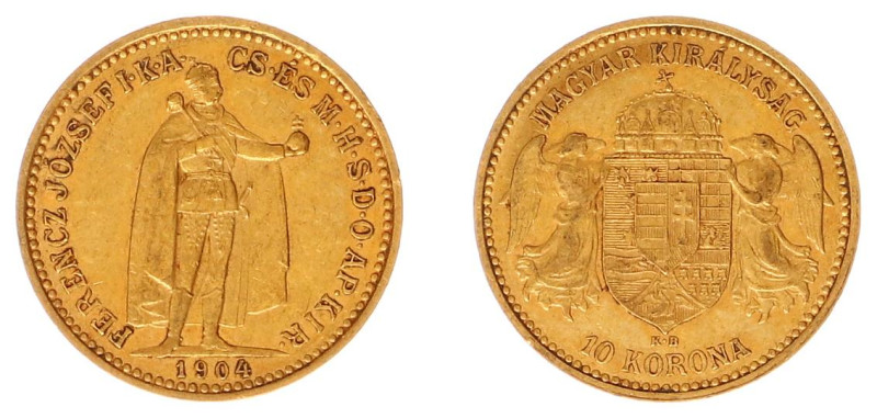 Hungary - Franz Joseph I (1848-1916) - 10 Korona 1904-KB (KM485, Husz.2200, Her....