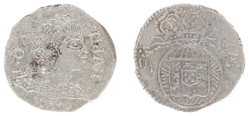 India - Portuguese - Goa - Pedro IV (1826-1828) - Rupia 1827 (KM248, Gomes09.01)...