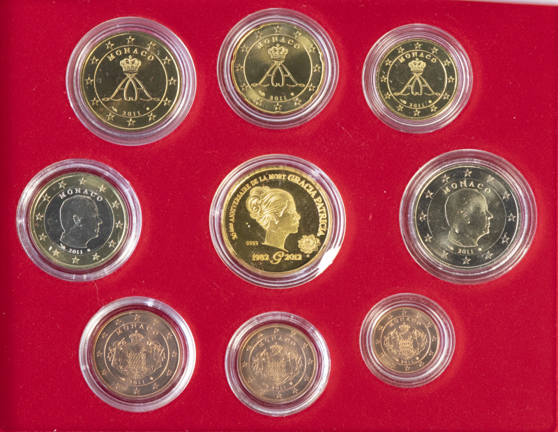 Monaco - Albert II (2005- ) - BU-set 2011 (KM MS--, ) cont. 8 coins (1 Cent to 2...