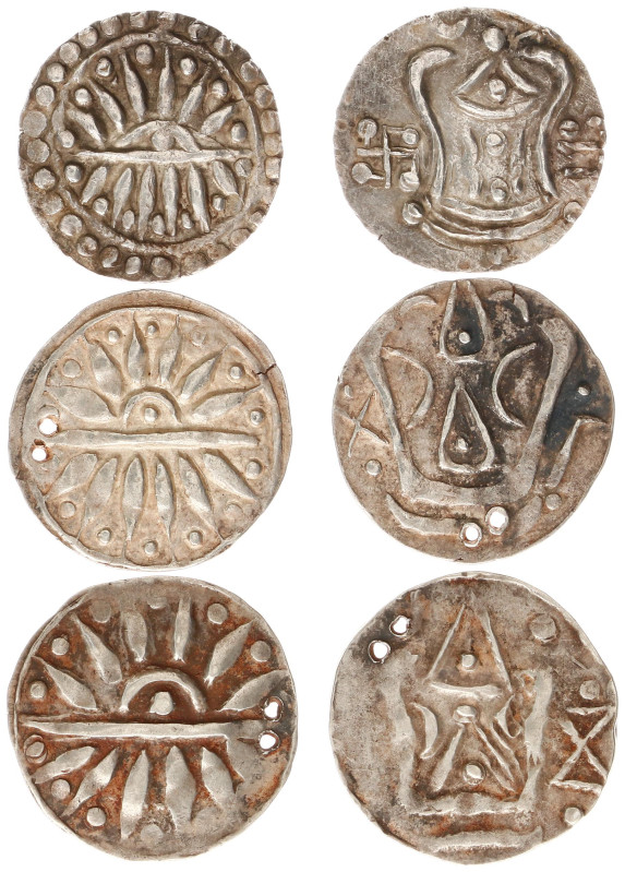 Myanmar/Burma - Pyu Kingdoms - Coins with rising sun, late types - AR Unit NM (S...