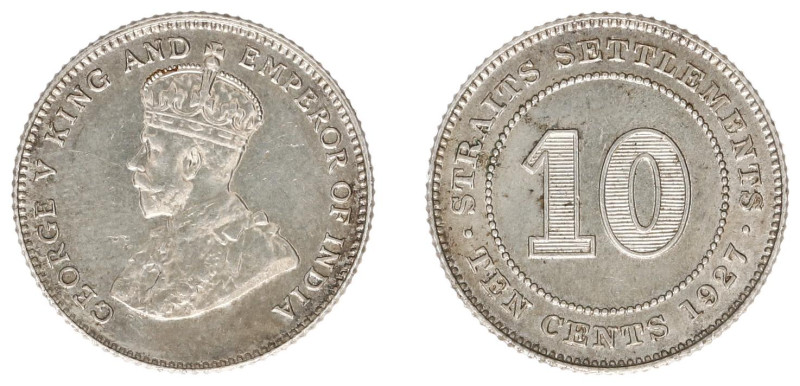 Straits Settlements - George V (1910-1936) - 10 Cents 1927 (KM29b; Prid.121) - O...