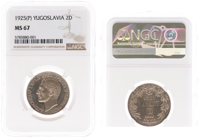 Yugoslavia - Alexander I (1921-1934) - 2 Dinara 1925, Poissy (KM6, Mandic6a) - O...