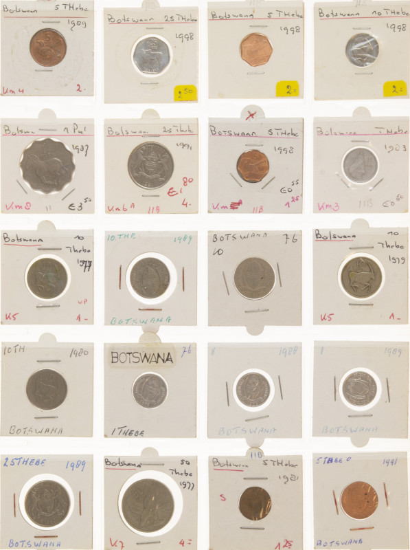 World coins - 2 Albums with coins from Africa a.w. Belgian Congo, Sudan, Botswan...