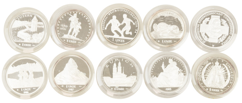 Switzerland - Lot with Switzerland silver Proof Ounce/Unze coins 1986-1994