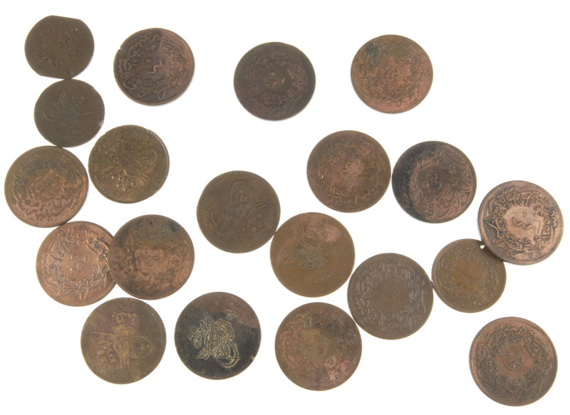 Turkey - Lot with 20 heavy ottoman coins in copper AH1255 (19x) + AH1277 (1x)