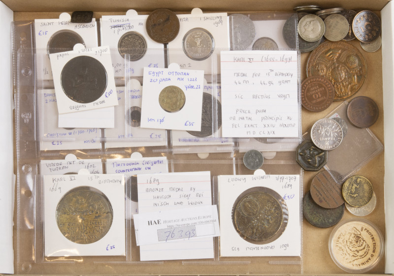 World coins - Nice, varied lot of coins and medals incl. Turkey, Portugal, Tunis...