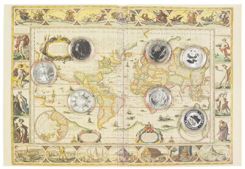 World coins - Collection 'The Magnificent Seven 2000' made as a geografical map ...