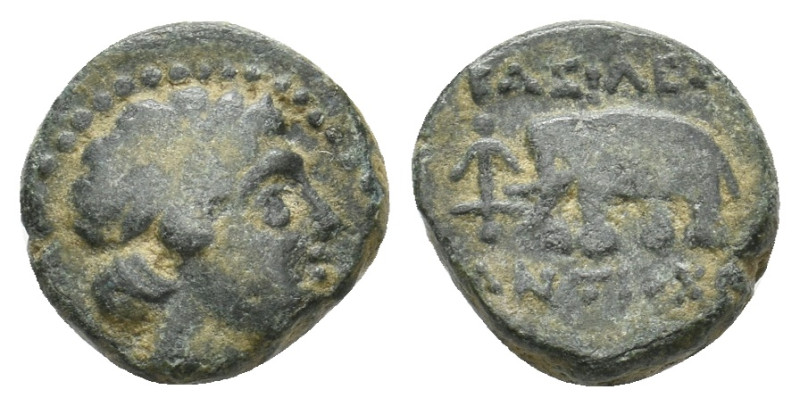 SELEUKID KINGDOM. Antiochos III 'the Great'. (222-187 BC). Ae. 1.97 g. 11.90 mm.