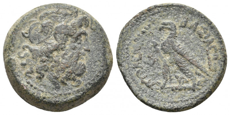 PTOLEMAIC KINGS OF EGYPT. Ptolemy VI Philometor (180-170 BC). Ae. 13.22 g. 24.45...