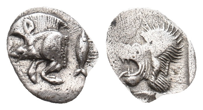 MYSIA. Kyzikos. (450-400 BC). AR Hemiobol. 0.36 g. 9.60 mm.