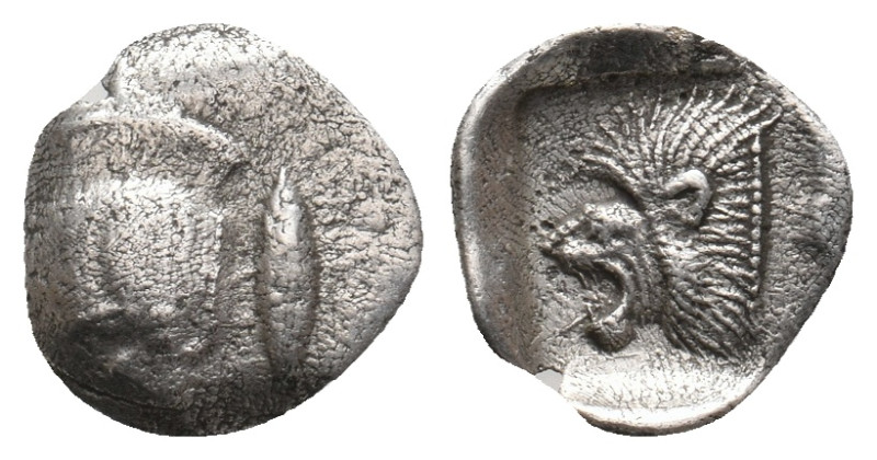 MYSIA. Kyzikos. (450-400 BC). AR Hemiobol. 0.56 g. 10.70 mm.