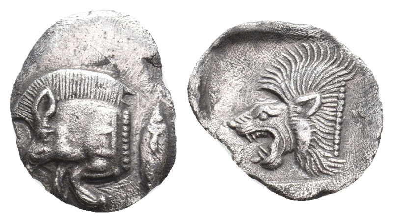 MYSIA. Kyzikos. (Circa 450-400 BC). AR Obol. 0.69 g. 13.40 mm.