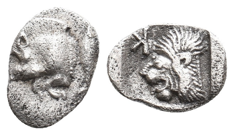 MYSIA. Kyzikos. (Circa 450-400 BC). AR Obol. 0.74 g. 11 mm.