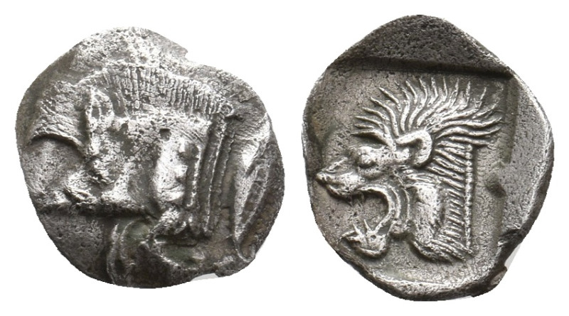 MYSIA. Kyzikos. (Circa 450-400 BC). AR Obol. 0.80 g. 12.10 mm.