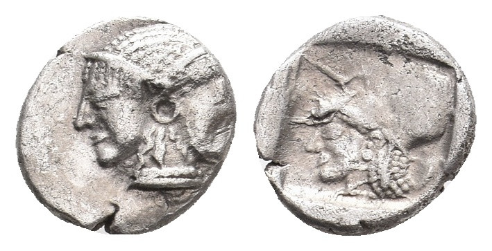 MYSIA. Lampsakos. (Circa 500-450 BC). AR Obol. 0.78 g. 9.80 mm.