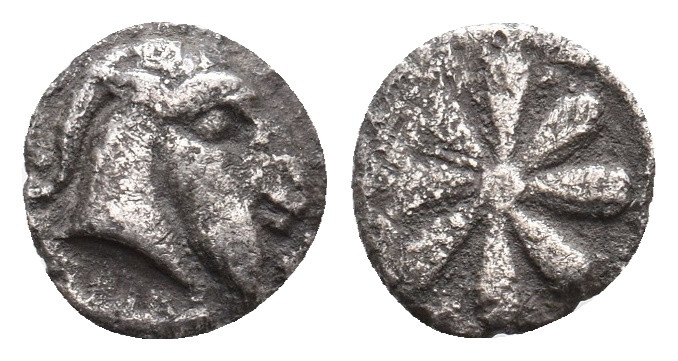 AEOLIS. Kyme. (4th century BC). AR Obol. 0.57 g. 8.90 mm.