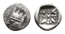 CARIA. Achaemenid Period. (4th century BC). AR Tetartemorion. 0.20 g. 6.10 mm.