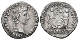 AUGUSTUS, 27 BC-AD 14. AR, Denarius. Lugdunum (Lyon). 3.68 g. 18.65 mm.