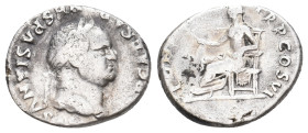 VESPASIAN, 69-79 AD. AR, Denarius. Rome. 3.48 g. 17.80 mm.