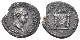 TITUS, 79-81 AD. AR, Denarius. Rome. 2.79 g. 17.40 mm.