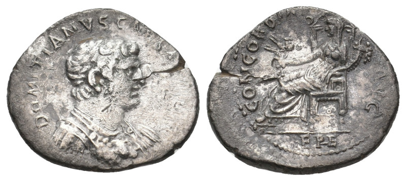 DOMITIAN Caesar, 69-81 AD. AR, Denarius. Ephesus. 2.60 g. 19.70 mm.