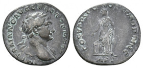 TRAJAN, 98-117 AD. AR, Denarius. Rome. 3.19 g. 19 mm.