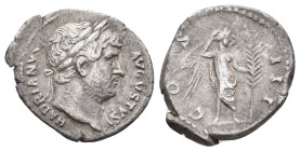 HADRIAN, 117-138 AD. AR, Denarius. Rome. 2.89 g. 19.90 mm.