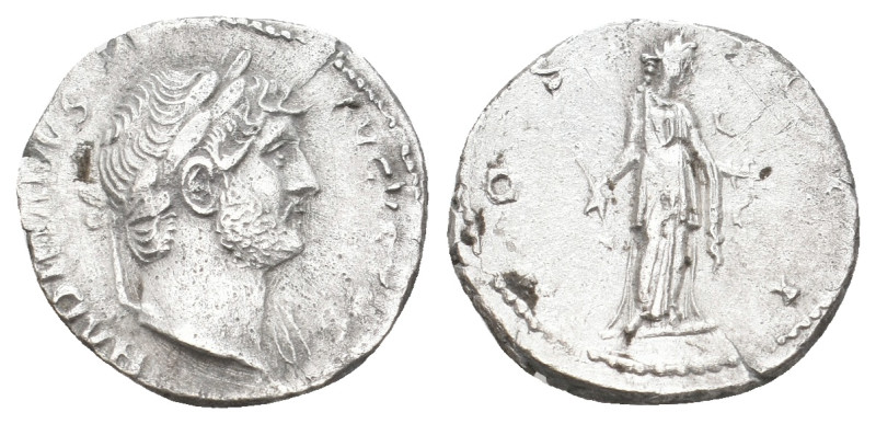 HADRIAN, 117-138 AD. AR, Denarius. Rome. 3.22 g. 17.90 mm.