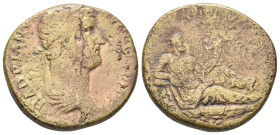 HADRIAN, 117-138 AD. AE, Sestertius. Rome. 19.78 g. 30 mm.